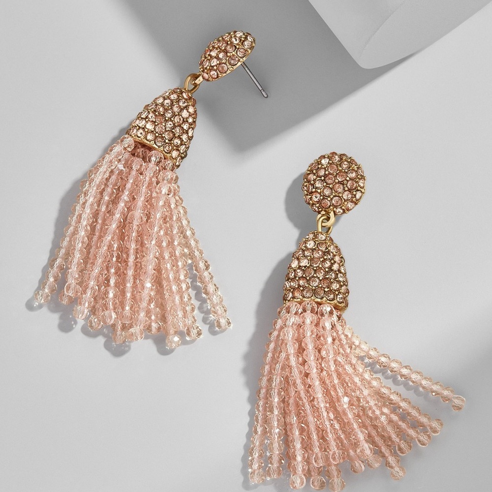 BaubleBar Pink Piñata Beaded Tassel Earrings